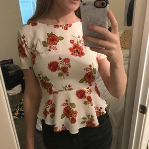 Flowered Ruffled Blouse